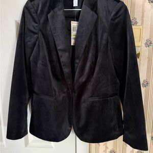 Classic Black Velvet Blazer